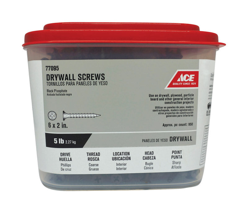 Ace No. 6 wire X 2 in. L Phillips Drywall Screws 5 lb 945 pk