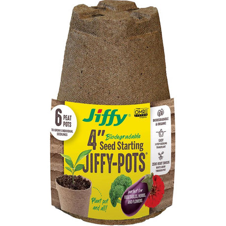 JIFFY POTS 4" RND 6PK