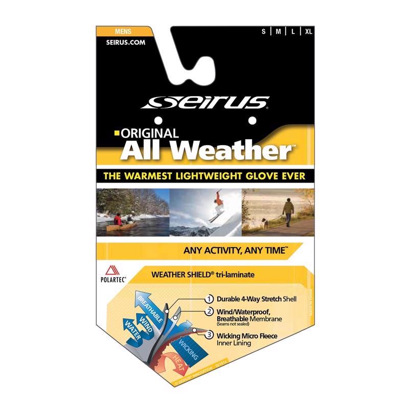 Seirus All Weather M Weathershield Form-Fit Black Cold Weather Gloves