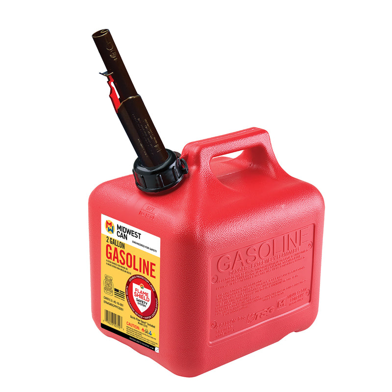 Midwest Can FlameShield Safety System Plastic Gas Can 2 gal
