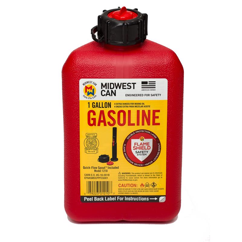 Midwest Can Quick Flow Spout Plastic Gas Can 1 gal