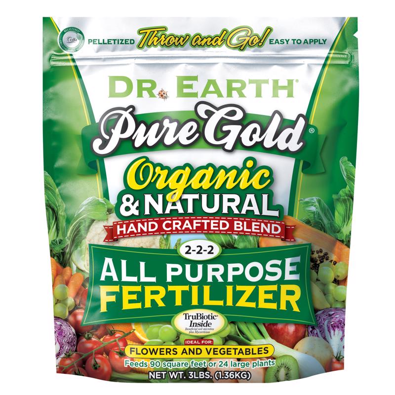 Dr. Earth Pure Gold Organic Fruits/Vegetables 2-2-2 Fertilizer 3 lb