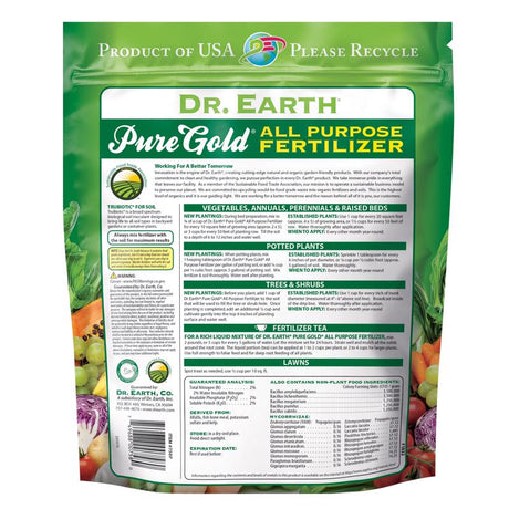 Dr. Earth Pure Gold Organic Fruits/Vegetables 2-2-2 Fertilizer 3 lb