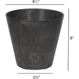 Novelty Artstone 7.7 in. H X 8.4 in. W X 8.4 in. D X 8.4 in. D Resin Cali Planter Black