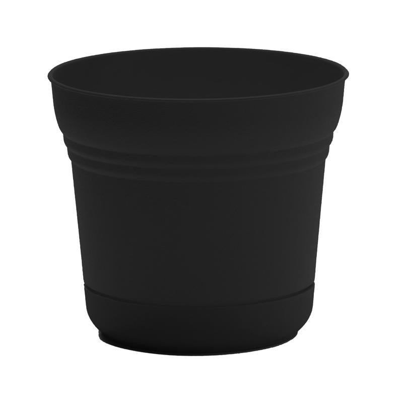 FLOWERPOT SATURN BLK 12"