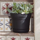 Bloem Saturn 8.5 in. H X 10 in. D Plastic Flower Pot Black