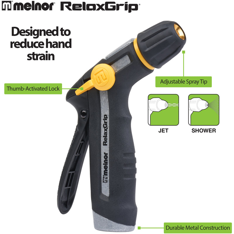 Melnor RelaxGrip 2 Pattern Adjustable Metal Hose Nozzle