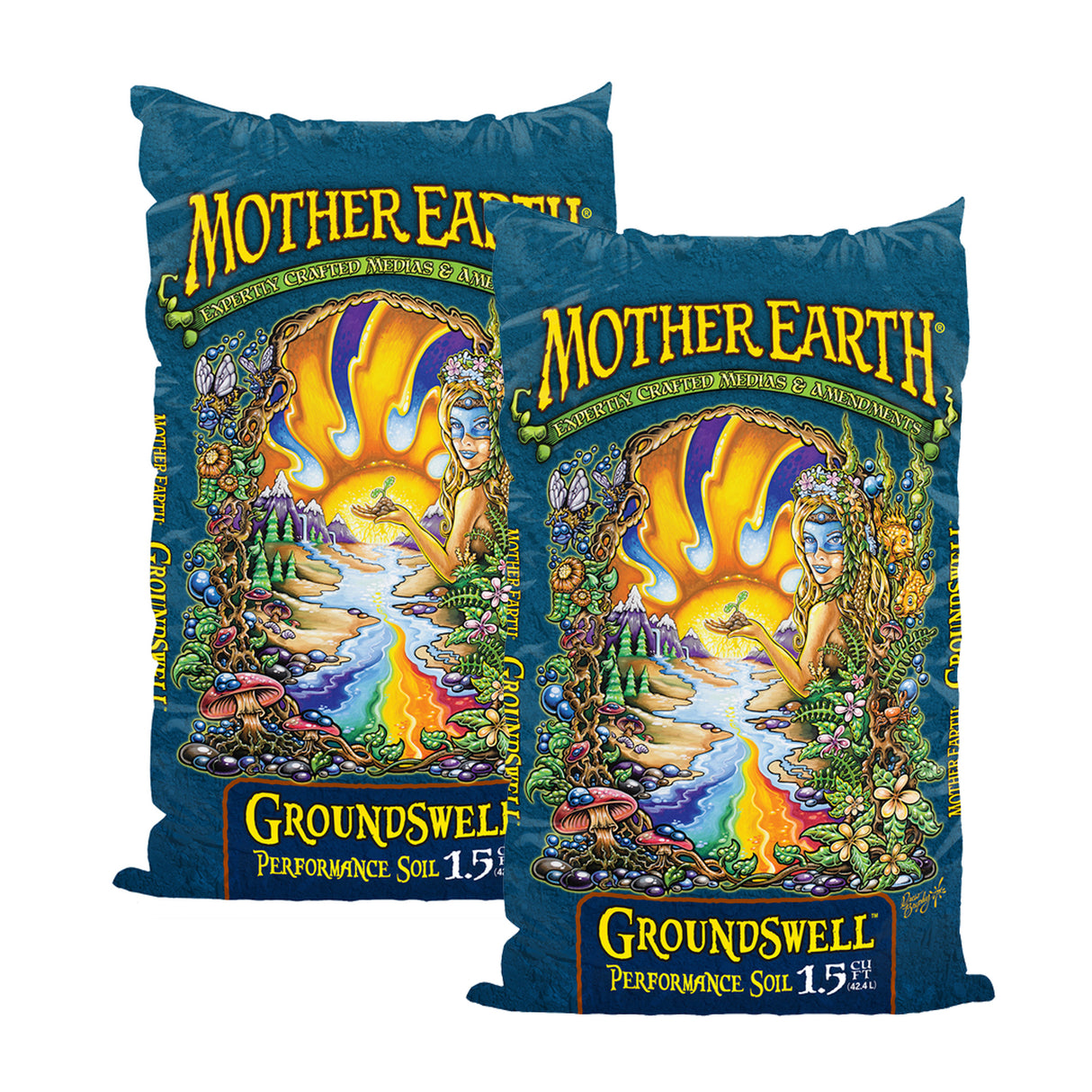 Groundswell Performance Soil, All Purpose Potting Soil for Plants, Gardens, Raised Beds, Flowers, High Aeration Formula, 1.5 cu. ft. Each, (2-Pack, 3 cu. feet Total)