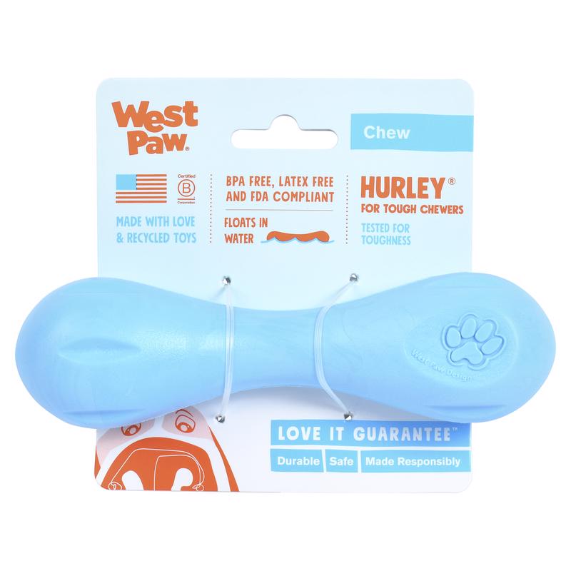 West Paw Zogoflex Plastic Hurley Bone Chew Dog Toy Small in. 1 pk