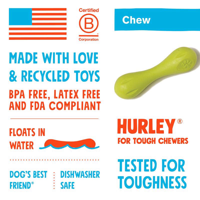 West Paw Zogoflex Plastic Hurley Bone Chew Dog Toy Small in. 1 pk