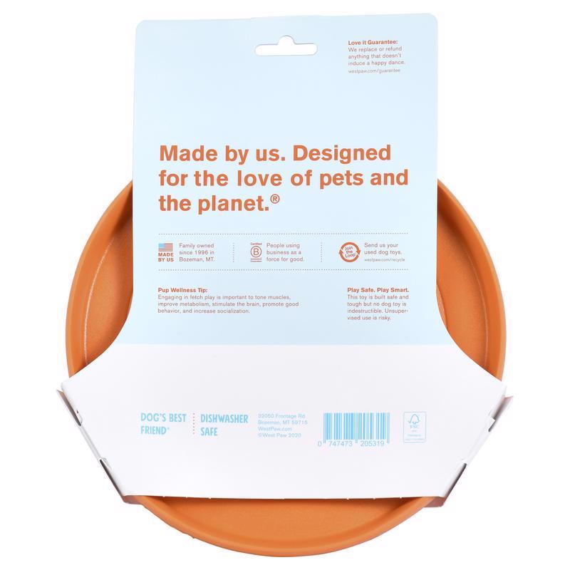 West Paw Zogoflex Orange Plastic Zisc Disc Pet Toy Large in. 1 pk