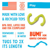 West Paw Zogoflex Blue Plastic Bumi Dog Tug Toy Large in. 1 pk