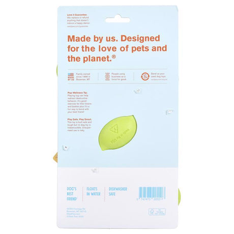 West Paw Zogoflex Green Plastic Bumi Pet Toy Large in. 1 pk