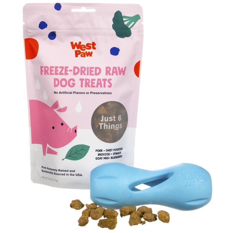 West Paw Zogoflex Blue Plastic Qwizl Dog Treat Toy/Dispenser Small 1 pk