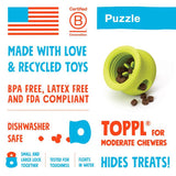 West Paw Zogoflex Orange Plastic Toppl Pet Toy Large 1 pk