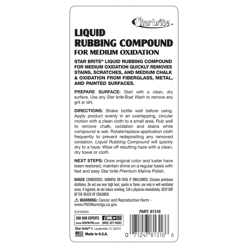 Star brite Liquid Rubbing Compound 16 oz
