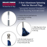 Valley Forge 60 in. L Aluminum Flag Pole Brushed