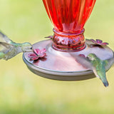 Perky-Pet Hummingbird 18 oz Glass Daisy Vase Vintage Nectar Bird Feeder 4 ports