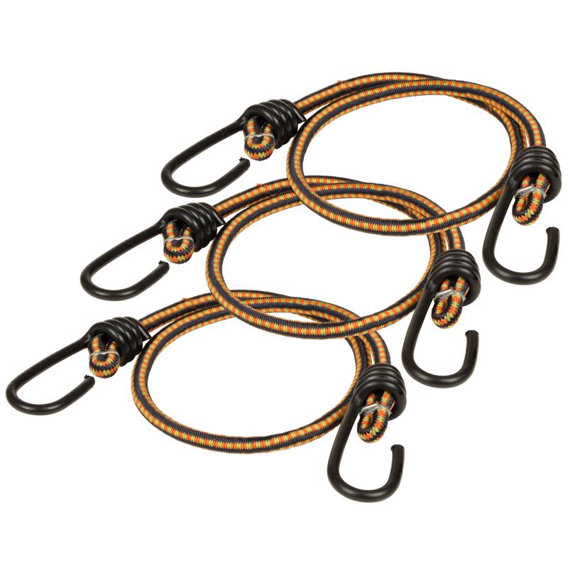 Keeper Multicolored Bungee Cord 24 in. L X 0.315 in. 3 pk