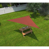 Coolaroo Ready-To-Hang Polyethylene Shade Sail Triangle Shade Sail Canopy 10 ft. H X 10 ft. W X 10 f