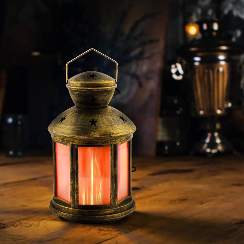 Blazing LEDz 8.5 in. Plastic Colonial Flicker Flame Assorted Flameless Lantern