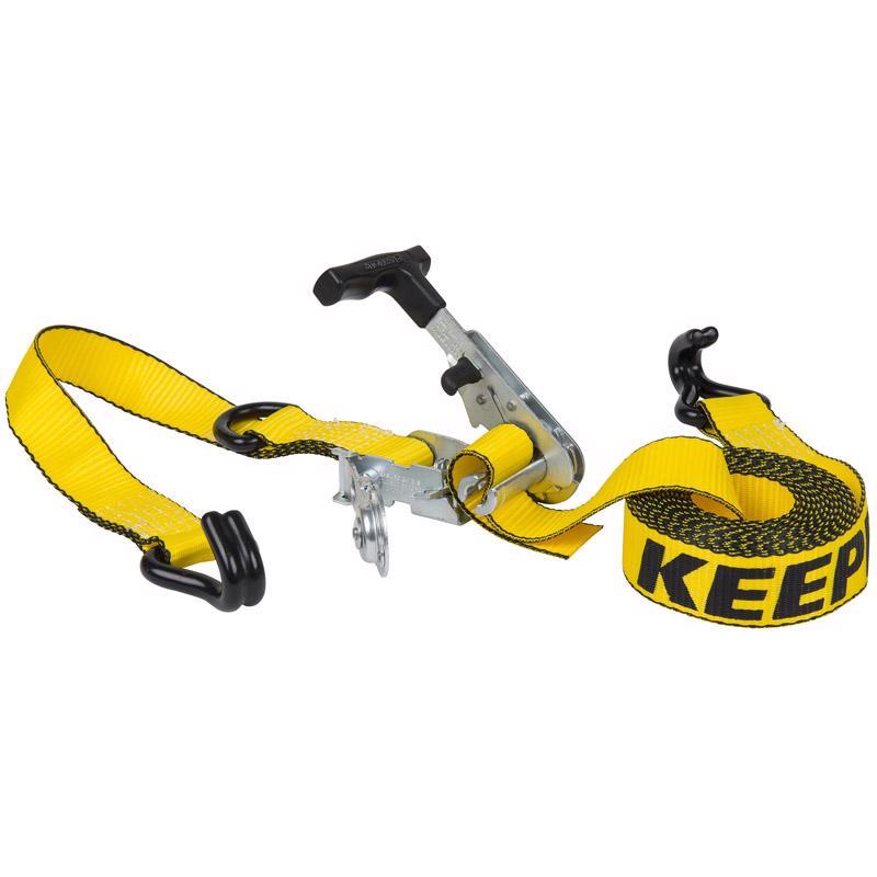 Keeper 1-1/2 in. W X 14 ft. L Yellow Tie Down w/Ratchet 1467 lb 1 pk