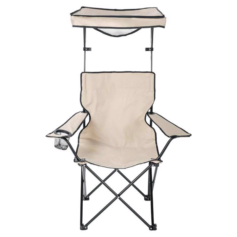 QuikShade Taupe Canopy Folding Quad Chair