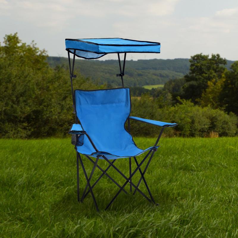 QuikShade Blue Canopy Folding Quad Chair