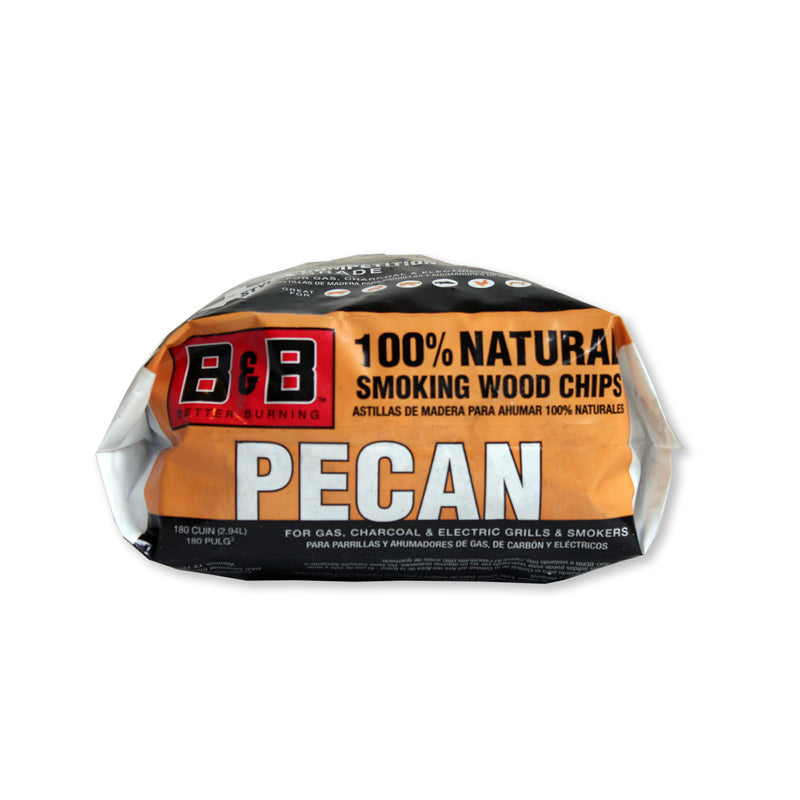 B&B Charcoal All Natural Pecan Wood Smoking Chips 180 cu in