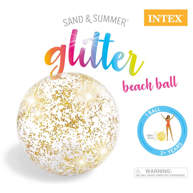 Intex Assorted Vinyl Inflatable Glitter Beach Ball