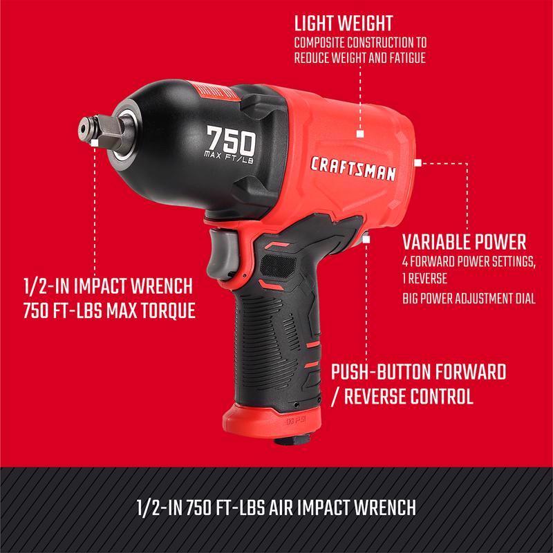 Craftsman 1/2 in. Air Impact Wrench 750 ft/lb