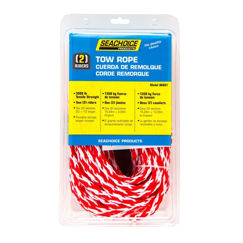 TOW ROPE RD/WHT 3K 60'