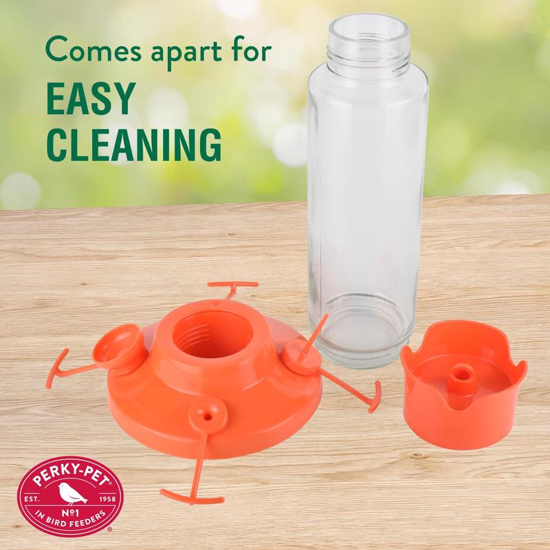 Perky-Pet Oriole 30 oz Glass/Plastic Nectar Feeder 4 ports