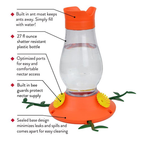 Perky-Pet Oriole 27 oz Plastic Bird Feeder 3 ports