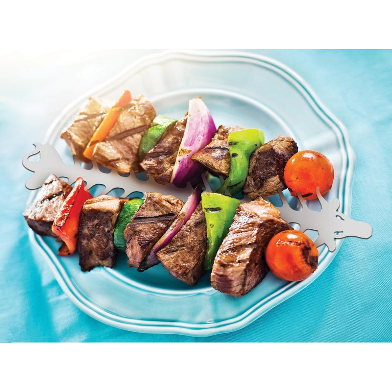 Proud Grill Slide & Serve BBQ Skewers Silver Stainless Steel Skewers