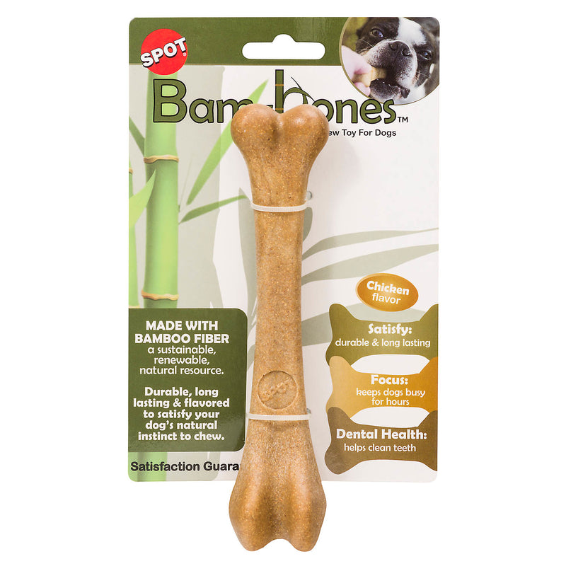 Spot Beige Bamboo Fibers Chicken Bone Pet Toy Large 1 pk