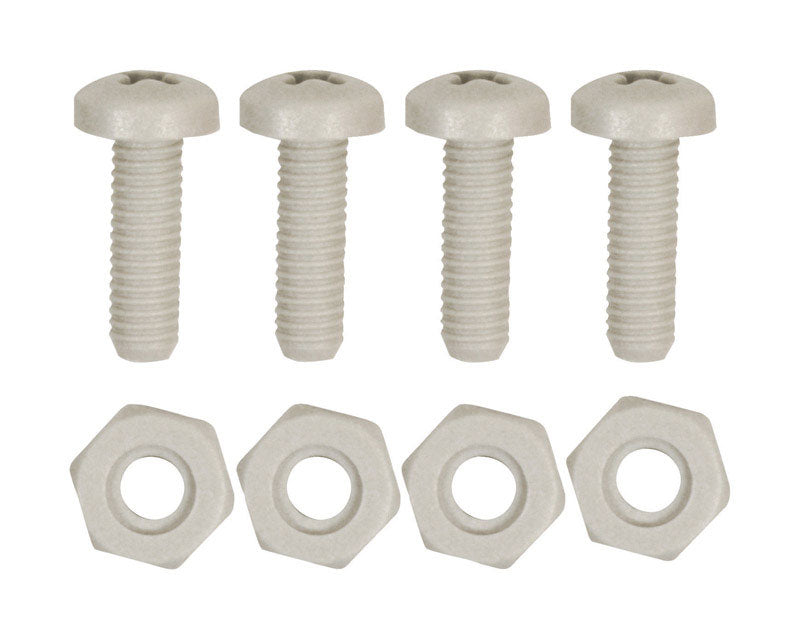 Custom Accessories White Nylon License Plate Fasteners