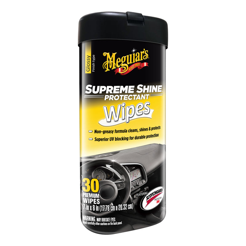 Meguiar's Supreme Shine Plastic/Rubber/Vinyl Protectant Wipes 30 ct