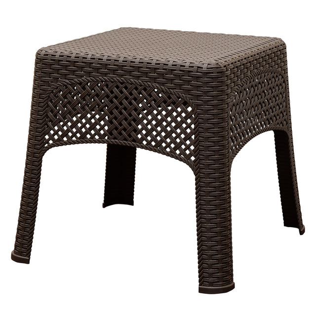 WOVEN SIDE TABLE BRWN