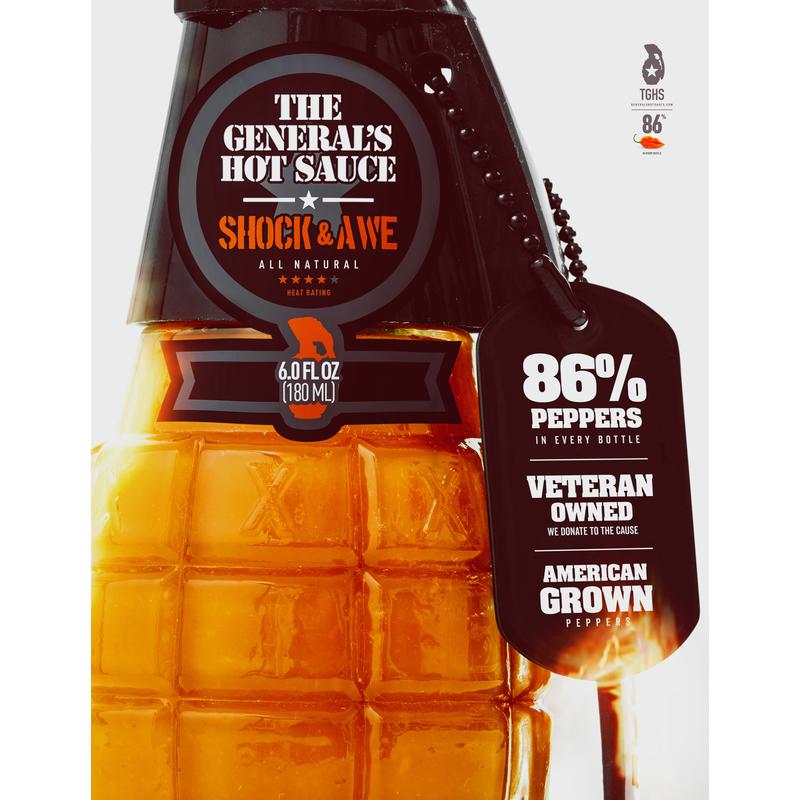 The General's Hot Sauce All Natural Shock & Awe Sauce 6 oz