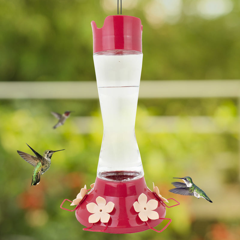 Perky-Pet Hummingbird 20 oz Glass/Plastic Pinch-Waist Nectar Feeder 6 ports