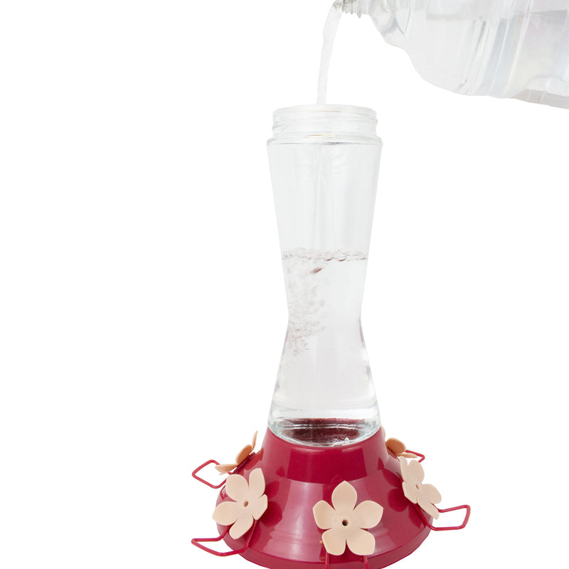 Perky-Pet Hummingbird 20 oz Glass/Plastic Pinch-Waist Nectar Feeder 6 ports
