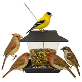 Complete Bird Feeder Starter Kit – Includes Suet Cage, 8 oz Hummingbird Nectar Feeder & 1.7 lb Wild Bird Hopper Feeder, Easy to Use for Backyard Birdwatching