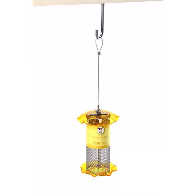 Birds Choice FF116A 1 Quart Yellow Nyjer Forever Feeder, Mesh Feeder, 5"W x 6"H, Yellow