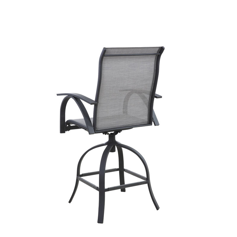 Living Accents Roscoe Black Steel Frame Sling Swivel Chair