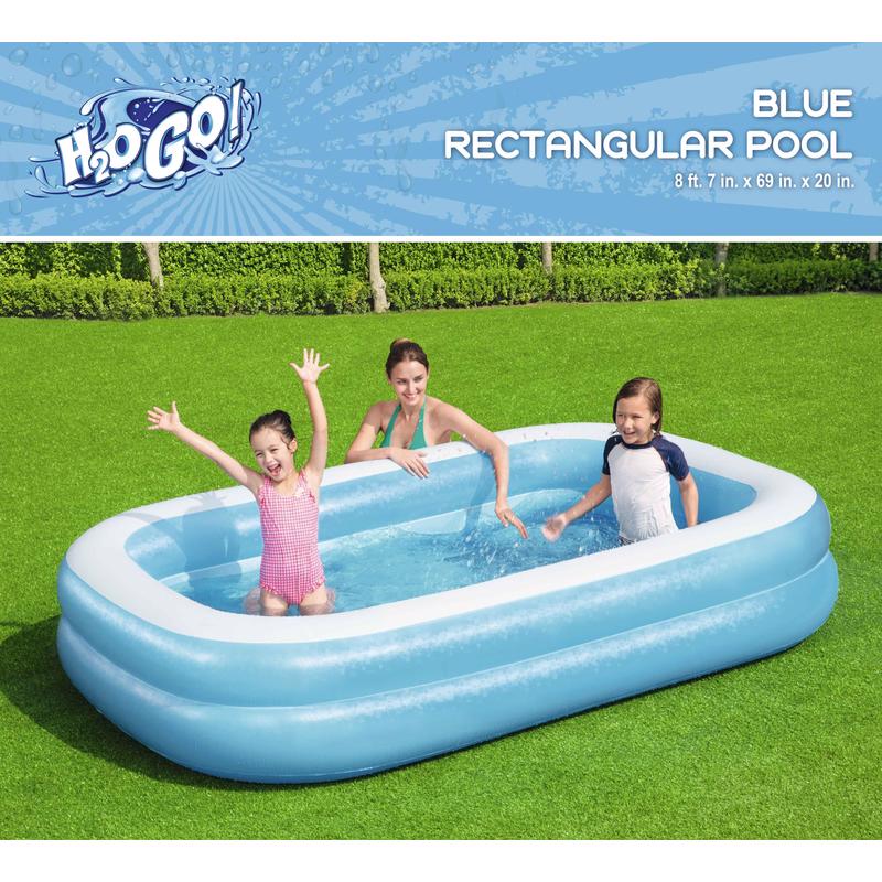Bestway H2OGO 206 gal Rectangular Inflatable Pool 20 in. H X 69 in. W X 7 in. L