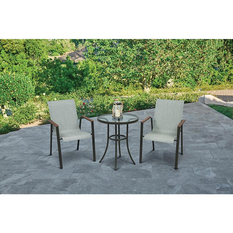 Living Accents Black Round Glass Bistro Table