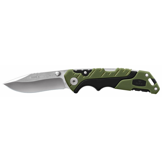 Buck Knives Folding Pursuit Black/Green 420 HC Steel > 6 in. Folding Knife