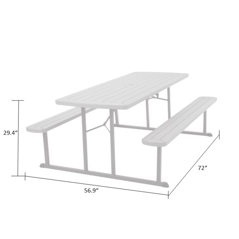 Cosco Plastic Brown 72 in. Rectangle Foldable Picnic Table