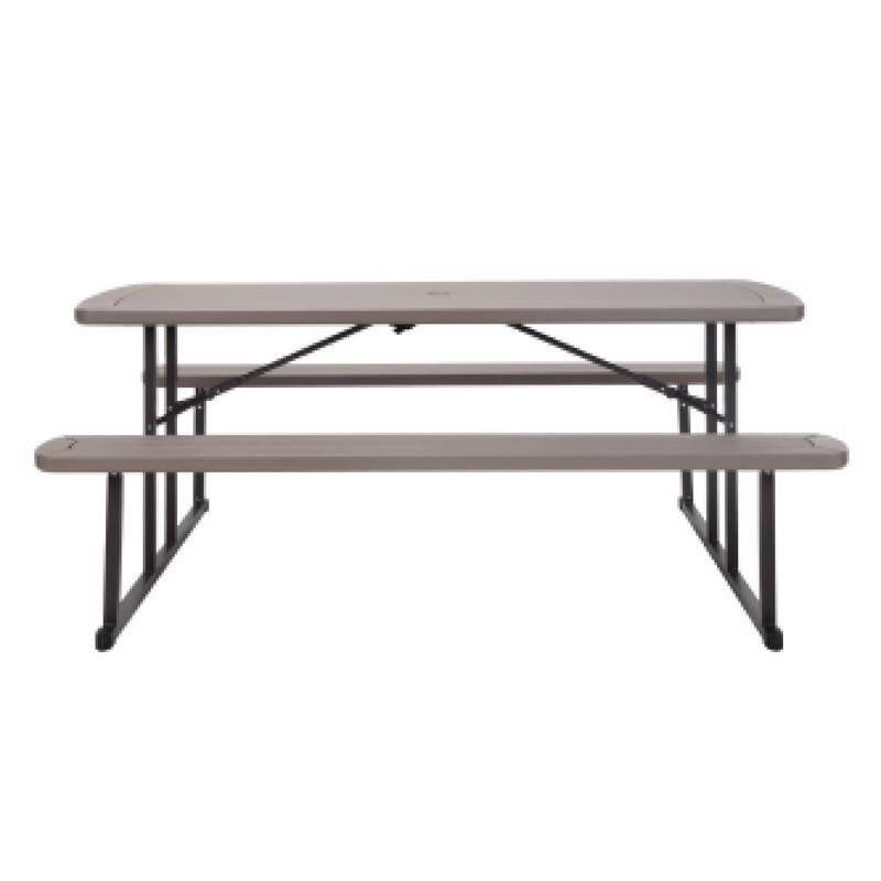 Cosco Plastic Brown 72 in. Rectangle Foldable Picnic Table